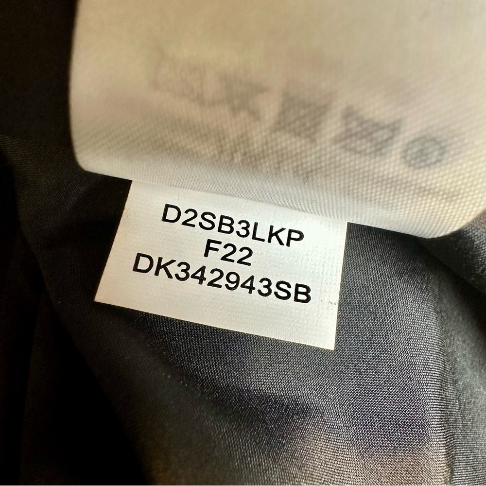 NWT Donna Karan Collection Strapless Black & Cream Satin/Lace Striped Midi Dress - Picture 14 of 16